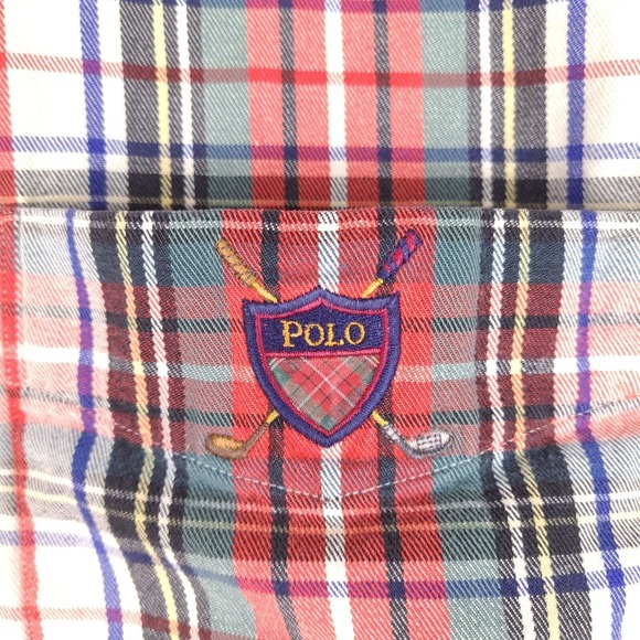 Vintage Ralph Lauren Shirt Mens Large Plaid Button Down Golf Embroidery Pocket‎ - Picture 3 of 16